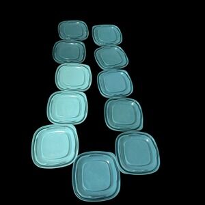 Rubbermaid Easy Find Lid 7J58 & 7J59 Teal Blue Square 11 Replacement  Lids 4.5"
